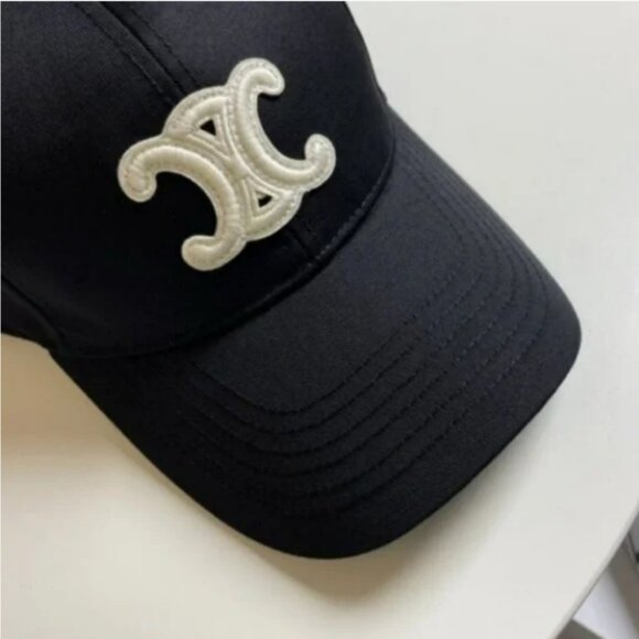Celine Triomphe Baseball Cap Hat Black - Picture 3 of 6